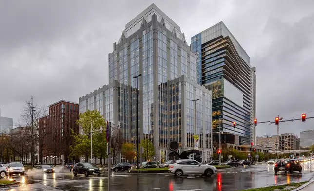 FILE - A view of the headquarters of Euroclear in Brussels, on Oct. 23, 2025. (AP Photo/Geert Vanden Wijngaert, File)