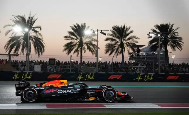 Red Bull driver Max Verstappen of the Netherlands in action during the Abu Dhabi Formula One Grand Prix in Abu Dhabi, United Arab Emirates, Sunday, Dec. 7, 2025. (AP Photo/Darko Bandic)