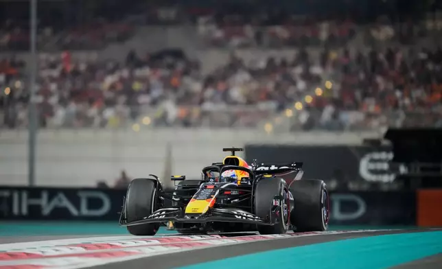 Red Bull driver Max Verstappen of the Netherlands in action during the Abu Dhabi Formula One Grand Prix in Abu Dhabi, United Arab Emirates, Sunday, Dec. 7, 2025. (AP Photo/Darko Bandic)