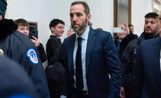 Former Department of Justice Special Counsel Jack Smith arrives for a closed-door interview with House Republicans at Capitol Hill, Wednesday, Dec. 17, 2025, in Washington. (AP Photo/Jose Luis Magana)