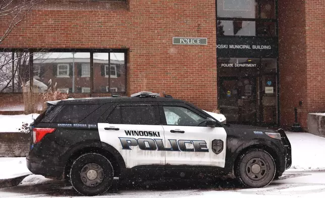 A Winooski Police vehicle is parked outside of the Winooski Police Department, Wednesday, Dec. 10, 2025, in Winooski, Vt. (AP Photo/Amanda Swinhart)