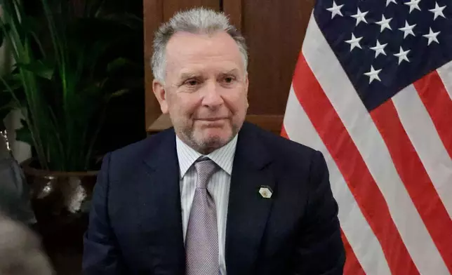 Special Envoy Steve Witkoff attends a meeting with Ukrainian officials Sunday, Nov. 30, 2025, in Hallandale Beach, Fla. (AP Photo/Terry Renna)