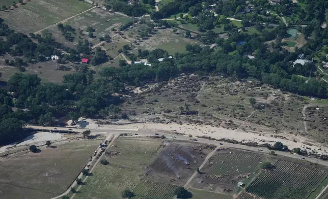 FILE - Damage is seen on July 8, 2025, near Hunt, Texas, after a flash flood swept through the area. (AP Photo/Ashley Landis, file)