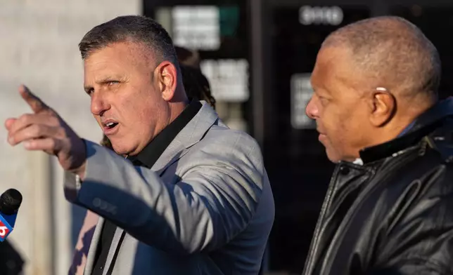 Police Chief Todd Schmaderer talks about an incident at a QuikTrip gas station, that injured three officers and left the suspect dead in Omaha, Neb., Wednesday, Dec. 3, 2025. (Chris Machian/Omaha World-Herald via AP)