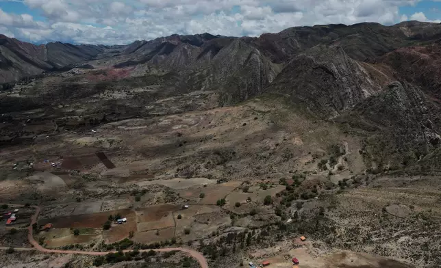 A view of the Toro Toro National Park, where petrified dinosaur footprints are visible, north of Potosi, Bolivia, Saturday, Dec. 6, 2025. (AP Photo/Juan Karita)