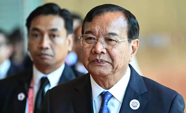 FILE - Cambodia's Foreign Minister Prak Sokhonn is seen during the 58th Association of Southeast Asian Nations (ASEAN) Foreign Ministers' meeting and related meetings at the Convention Centre in Kuala Lumpur, July 10, 2025. (Mandel Ngan/Pool Photo via AP, File)