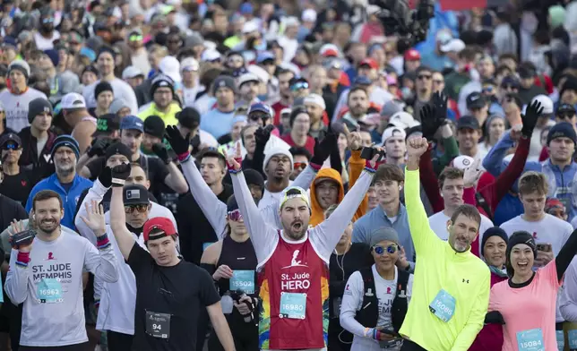 Supporters of St. Jude Children’s Research Hospital participate in the 2025 St. Jude Memphis Marathon Weekend presented by Juice Plus+ on Saturday, December 6, 2025 in Memphis, Tenn. More than 22,000 participants representing all 50 states and more than 97 countries, including more than 1,200 patient family members are participating in the event. Since its inception, the St. Jude Memphis Marathon has raised more than $154 million for the life-saving mission of St. Jude.