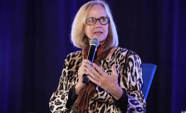 Former Miami-Dade County Commissioner and candidate for Miami mayor Eileen Higgins, speaks at a Miami Chamber of Commerce event Thursday, Dec. 4, 2026, in Miami. (AP Photo/Marta Lavandier)