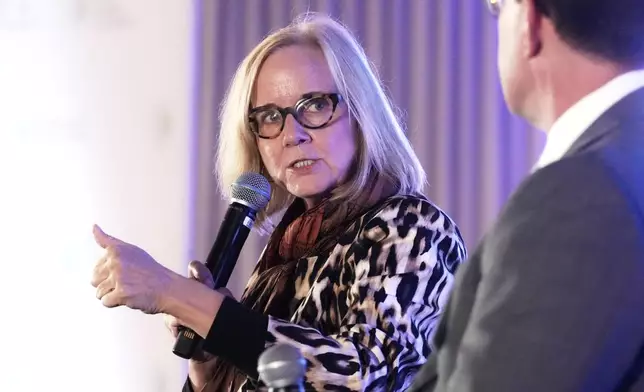 Former Miami-Dade County Commissioner and candidate for Miami mayor Eileen Higgins, speaks at a Miami Chamber of Commerce event Thursday, Dec. 4, 2026, in Miami. (AP Photo/Marta Lavandier)