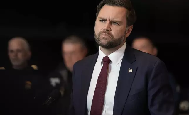 Vice President JD Vance speaks during a news conference on Thursday, Jan. 22, 2026, in Minneapolis. (AP Photo/Angelina Katsanis)