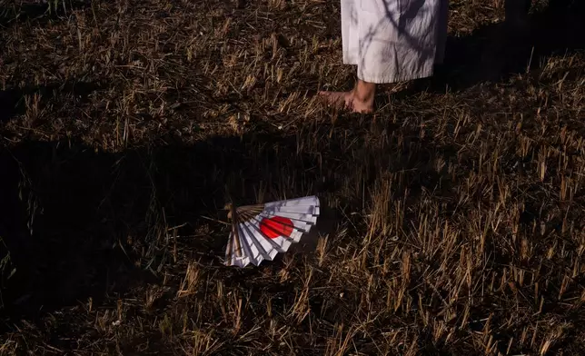 A participant during the Winter Sea Misogi Festival, a Shinto purification ritual marking the New Year, in Numazu, Japan, Monday, Jan. 12, 2026. (AP Photo/Louise Delmotte)