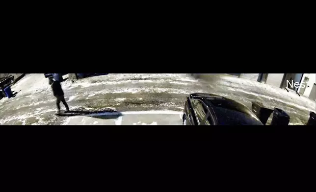 This photo made from security footage shows a person of interest walking on Tuesday, December 30, 2025, in Columbus, Ohio. (Columbus Police Department via AP)