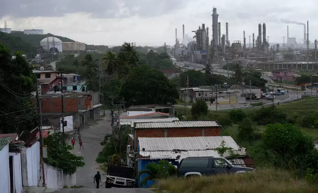 FILE - The El Palito oil refinery operates in Puerto Cabello, Venezuela, Dec. 21, 2025. (AP Photo/Matias Delacroix, File)