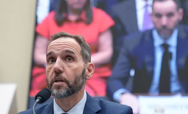 Former Justice Department special counsel Jack Smith testifies before the House Judiciary Committee about his investigations into President Donald Trump at the Capitol in Washington, Thursday, Jan. 22, 2026. (AP Photo/Mark Schiefelbein)