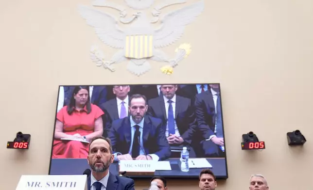 Former Justice Department special counsel Jack Smith testifies before the House Judiciary Committee about his investigations into President Donald Trump at the Capitol in Washington, Thursday, Jan. 22, 2026. (AP Photo/Mark Schiefelbein)