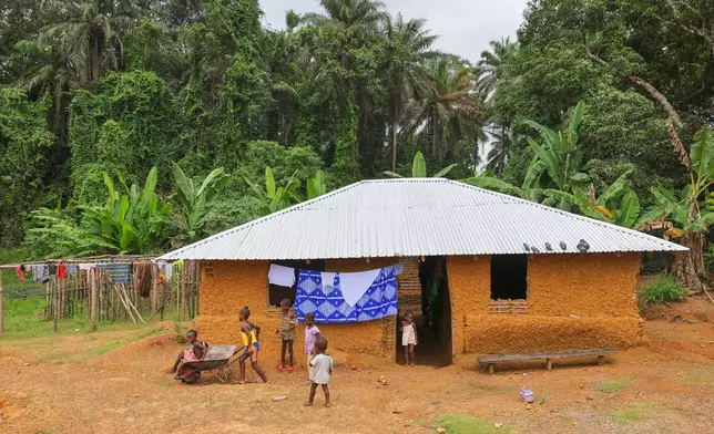 Children play in the village of Jikando, Liberia, July 8, 2025. (AP Photo/Misper Apawu)