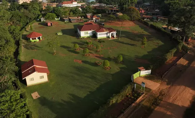 Aerial view of the home of widow Marie Owino, 87, a former teacher, in Siaya, Kenya, Thursday, Nov. 27, 2025. (AP Photo/Jackson Njehia)