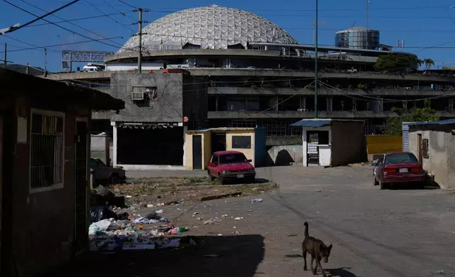 El Helicoide, the headquarters of Venezuela's intelligence service and detention center, stands in Caracas, Venezuela, Friday, Jan. 9, 2026, after National Assembly President Jorge Rodriguez said the government would release Venezuelan and foreign prisoners. (AP Photo/Ariana Cubillos)
