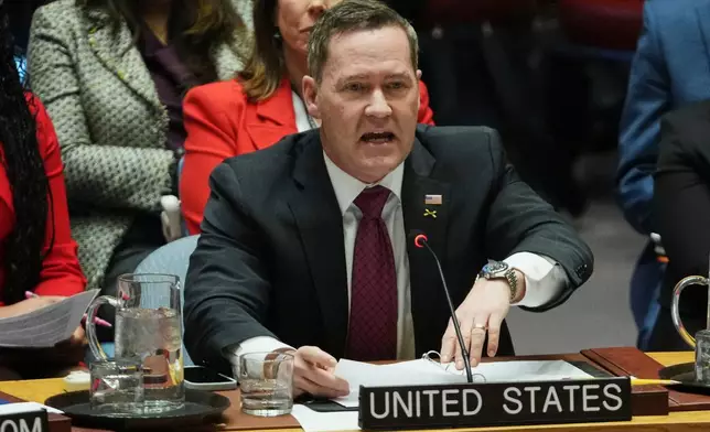 United States' Ambassador to the United Nations Michael Waltz addresses the Security Council Monday, Jan. 5, 2026 at U.N. headquarters. (AP Photo/Frank Franklin II)