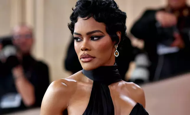 Teyana Taylor arrives at the 83rd Golden Globes on Sunday, Jan. 11, 2026, at the Beverly Hilton in Beverly Hills, Calif. (Photo by Richard Shotwell/Invision/AP)