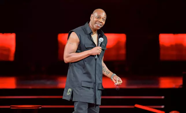 FILE - Comedian Dave Chappelle performs at Madison Square Garden in New York on Aug. 22, 2023, in New York. (Photo by Evan Agostini/Invision/AP, File)