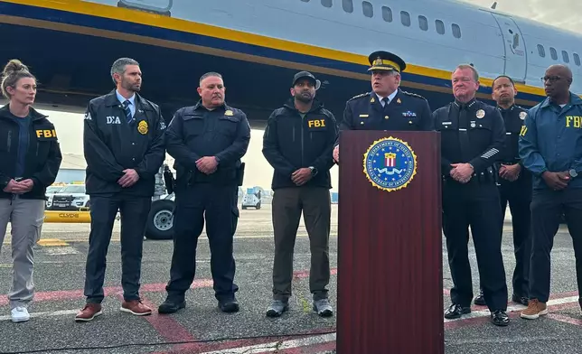 Royal Canadian Mounted Police Commissioner Michael Duhemespeaks speaks at a news conference about the arrest of former Canadian Olympian Ryan Wedding on multinational drug trafficking charges in Ontario, Calif., on Friday, Jan. 23, 2026. (AP PHoto/Amy Taxin)