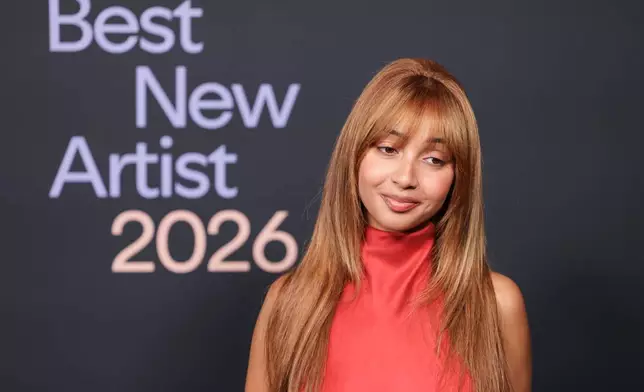 PinkPantheress arrives at the Spotify Best New Artist Party on Thursday, Jan. 29, 2026, in Los Angeles. (Photo by Andrew Park/Invision/AP)