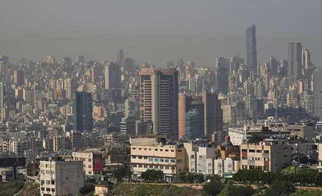 The Habtoor Hotel, center, is seen along Beirut's skyline, Lebanon, Monday, Jan. 26, 2026. (AP Photo/Hassan Ammar)