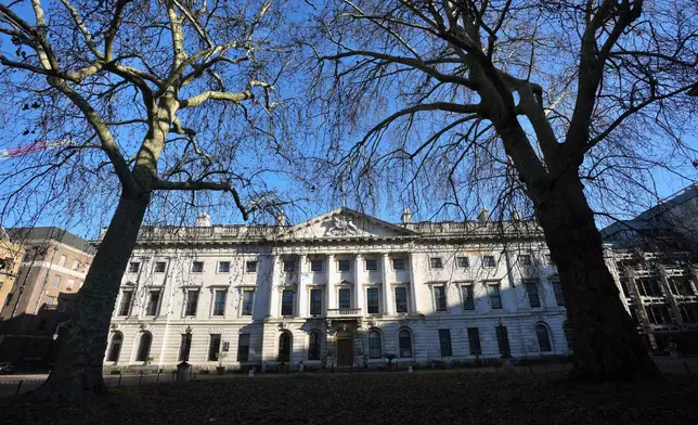 A general view of Royal Mint Court where is planning site for the new London Chinese embassy, near London's financial district, Wednesday, Jan. 14, 2026. (AP Photo/Kin Cheung)