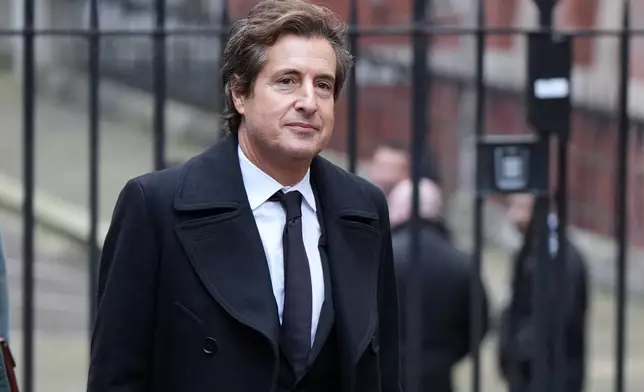 Lawyer David Sherborne arrives at London's High Court to lead a group, including Britain's Prince Harry, Elton John and Elizabeth Hurley, accusing the Daily Mail's publisher of privacy invasion through unlawful tactics in a trial that is part of a wider phone hacking scandal in London, Monday, Jan. 19, 2026. (AP Photo/Alastair Grant)