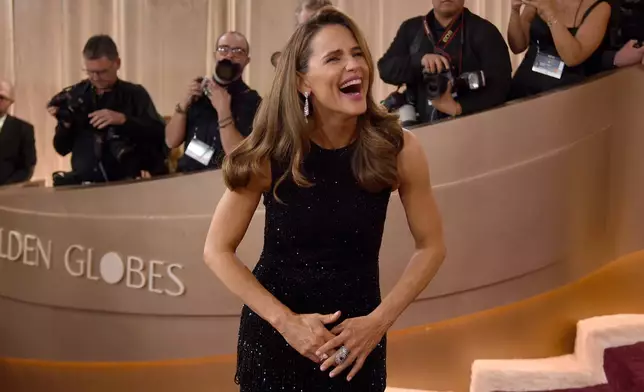 Jennifer Garner arrives at the 83rd Golden Globes on Sunday, Jan. 11, 2026, at the Beverly Hilton in Beverly Hills, Calif. (Photo by Richard Shotwell/Invision/AP)