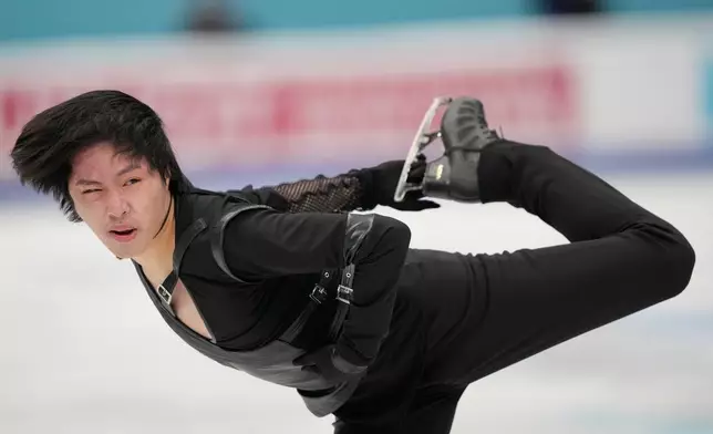 Kao Miura of Japan competes in the Men Short Program of the ISU Four Continents Figure Skating Championships in Beijing, China, Saturday, Jan. 24, 2026. (AP Photo/Vincent Thian)
