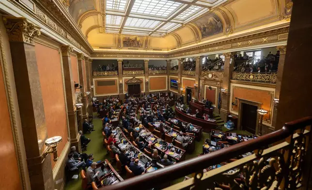 Members of the House of Representatives and Senate listen as Chief Justice Matthew Durrant delivers the State of the Judiciary address on the first day of the 2026 legislative session in Salt Lake City, on Tuesday, Jan. 20, 2026. (The Deseret News via AP)