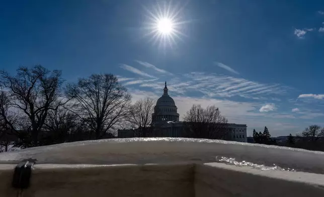 The Capitol is seen from the Russell Senate Office Building as lawmakers argue on whether to move forward with the spending legislation that funds the Department of Homeland Security, at the Capitol in Washington, Thursday, Jan. 29, 2026. (AP Photo/J. Scott Applewhite)