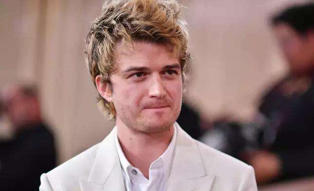 Joe Keery arrives at the 83rd Golden Globes on Sunday, Jan. 11, 2026, at the Beverly Hilton in Beverly Hills, Calif. (Photo by Richard Shotwell/Invision/AP)