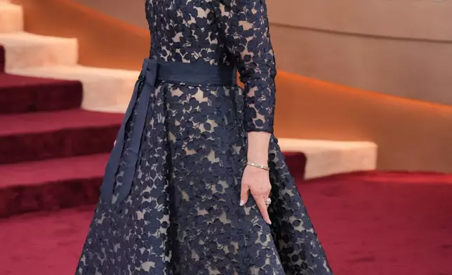 Kathy Bates arrives at the 83rd Golden Globes on Sunday, Jan. 11, 2026, at the Beverly Hilton in Beverly Hills, Calif. (Photo by Jordan Strauss/Invision/AP)
