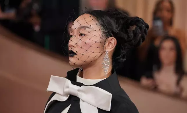 Audrey Nuna arrives at the 83rd Golden Globes on Sunday, Jan. 11, 2026, at the Beverly Hilton in Beverly Hills, Calif. (Photo by Jordan Strauss/Invision/AP)
