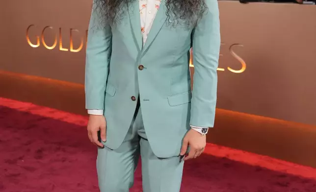 Cole Walliser arrives at the 83rd Golden Globes on Sunday, Jan. 11, 2026, at the Beverly Hilton in Beverly Hills, Calif. (Photo by Jordan Strauss/Invision/AP)