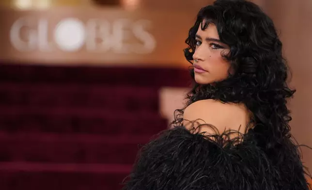 Odessa A'zion arrives at the 83rd Golden Globes on Sunday, Jan. 11, 2026, at the Beverly Hilton in Beverly Hills, Calif. (Photo by Jordan Strauss/Invision/AP)