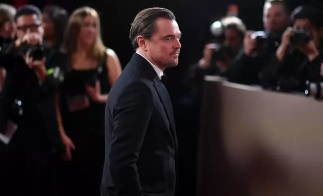 Leonardo DiCaprio arrives at the 83rd Golden Globes on Sunday, Jan. 11, 2026, at the Beverly Hilton in Beverly Hills, Calif. (Photo by Richard Shotwell/Invision/AP)