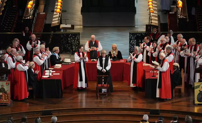 The Confirmation of Election ceremony legally confirming Dame Sarah Mullally as the new Archbishop of Canterbury, at St Paul's Cathedral, central London, Wednesday Jan. 28, 2026. (Gareth Fuller/Pool via AP)