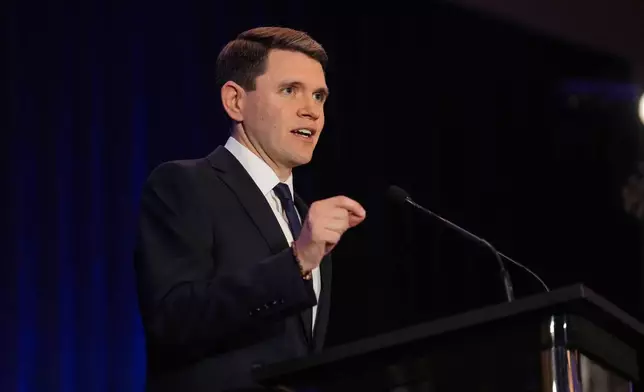 U.S. Senate primary candidate, Texas state Rep. James Talarico, D-Austin, participates in a debate with Rep. Jasmine Crockett, D-Texas, during the Texas AFL-CIO Committee on Political Education Convention, Saturday, Jan. 24, 2026, in Georgetown, Texas. (Bob Daemmrich/Texas Tribune via AP, Pool)