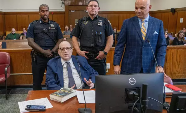 POOL PHOTO: Harvey Weinstein appeared in court today to see if he will have to stand trial again for his sexual assault crimes. Photos by Steven Hirsch /New York Post via AP) Harvey Weinstein appears in court in New York, Thursday, Jan. 8, 2026. (Steven Hirsch/New York Post via AP, Pool)