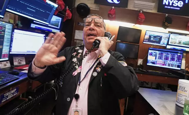 Trader Jonathan Mueller works on the floor of the New York Stock Exchange, Friday, Jan. 2, 2026. (AP Photo/Richard Drew)