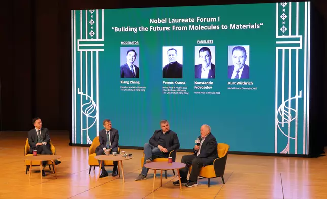 The first panel discussion, ‘Building the Future: From Molecules to Materials’, was moderated by Professor Xiang Zhang. Photo source: HKU