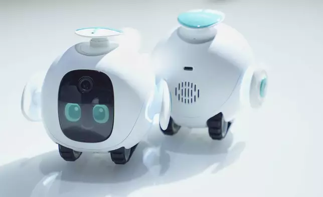 Hisense companion robots sit on display during the CES tech show Tuesday, Jan. 6, 2026, in Las Vegas. (AP Photo/Abbie Parr)