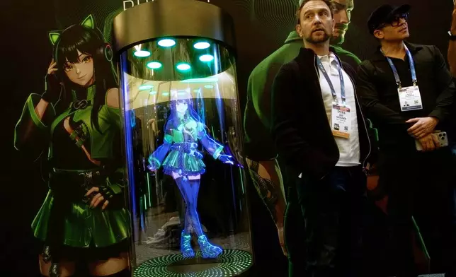 A Razer AI Desk Companion sits on display at the Razer booth during the CES tech show Tuesday, Jan. 6, 2026, in Las Vegas. (AP Photo/Ty ONeill)