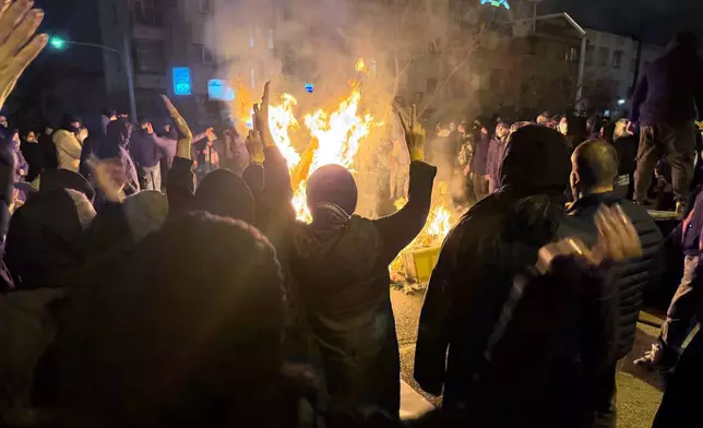 FILE - In this photo obtained by The Associated Press, Iranians attend an anti-government protest in Tehran, Iran, Friday, Jan. 9, 2026. (UGC via AP, file)