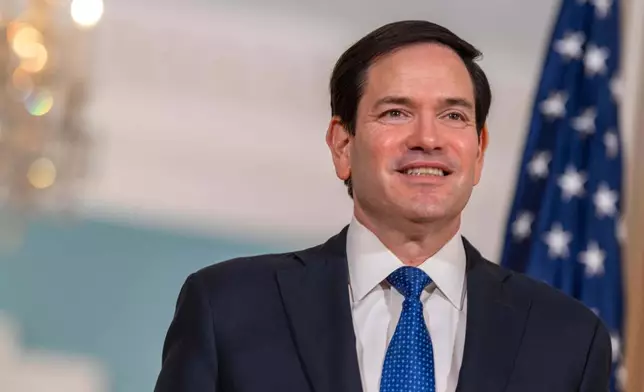 Secretary Marco Rubio meets with Belgian Foreign Minister Maxime Prévot at the State Department, Tuesday, Jan. 6, 2026 in Washington. (AP Phoro/Kevin Wolf)