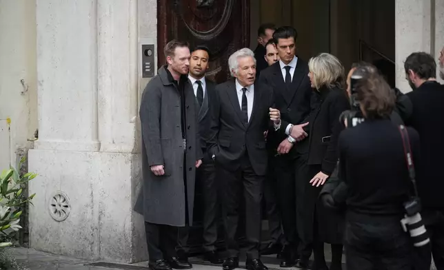 Giancarlo Giammetti arrives at the lying in state of fashion designer Valentino Garavani at the Valentino Garavani e Giancarlo Giammetti Foundation headquarters in central Rome, Wednesday Jan. 21, 2026. (AP Photo/Andrew Medichini)